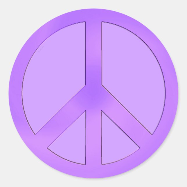 Rond Sticker pour les signes de paix violet (Devant)