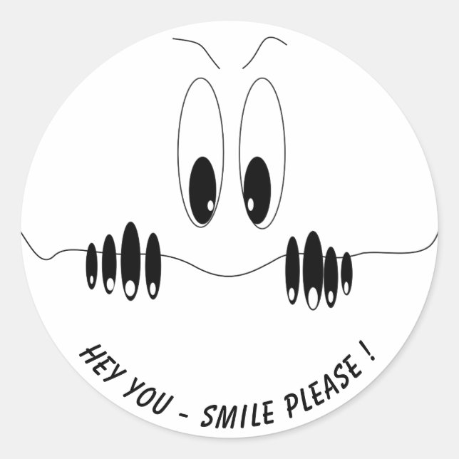 Rond Sticker pour les yeux amusants - Texte et couleur  (Devant)