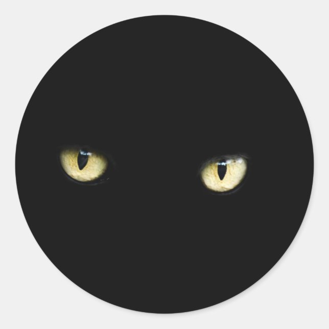 Rond Sticker pour les yeux de chat noir Halloween (Devant)