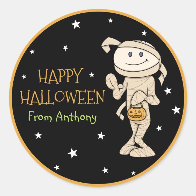 Rond Sticker pour l'Halloween pour maman personnalisées (Devant)