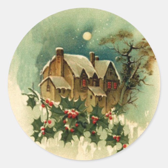 Rond Sticker pour l'heure de Noël (Devant)