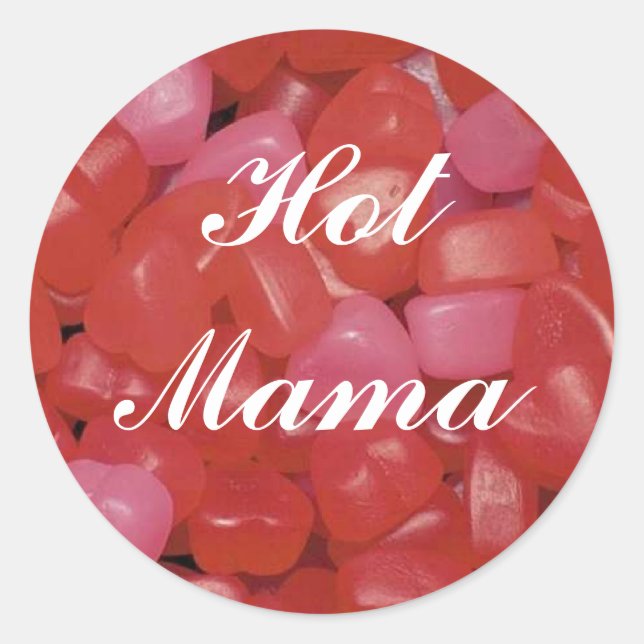 Rond Sticker pour maman chaude du coeur gommé (Devant)