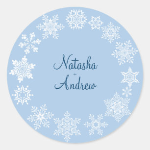 Rond Sticker pour Mariage Enveloppe Sceau de flocons d'
