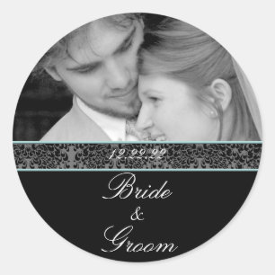 Rond Sticker pour mariée et chambre de votre photo Aqua
