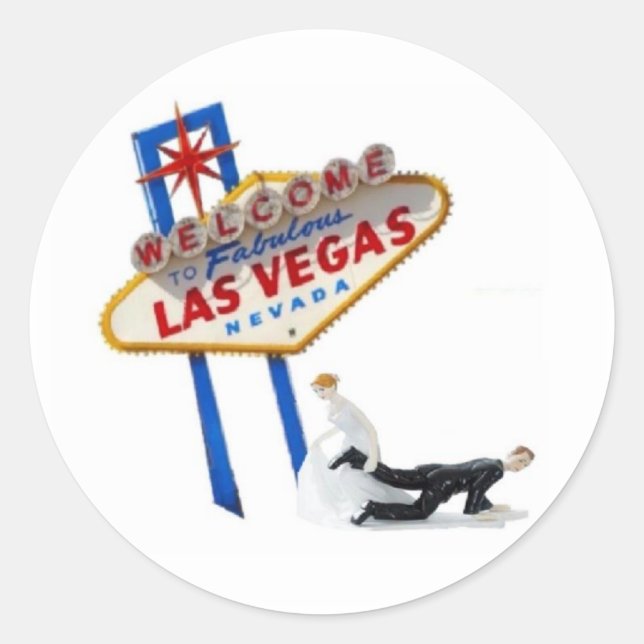 Rond Sticker pour mariée et chambre Mariage de Las Vega (Devant)