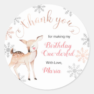 Rond Sticker pour Merci d'anniversaire de l'hiver de Ce