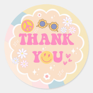 Rond Sticker pour Merci d'anniversaire, jeune, sauvage