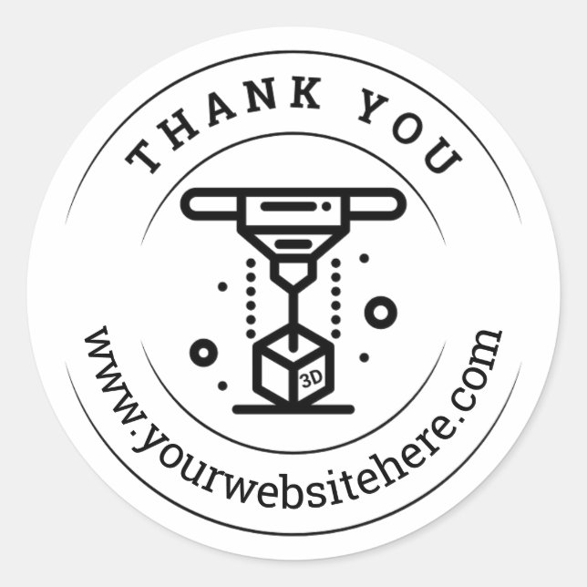 Rond Sticker pour Merci pour petites entreprises d'impr (Devant)