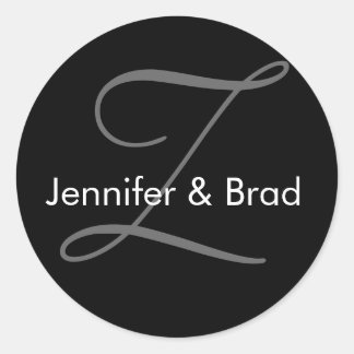 Rond Sticker pour monogramme pour mariée mariage