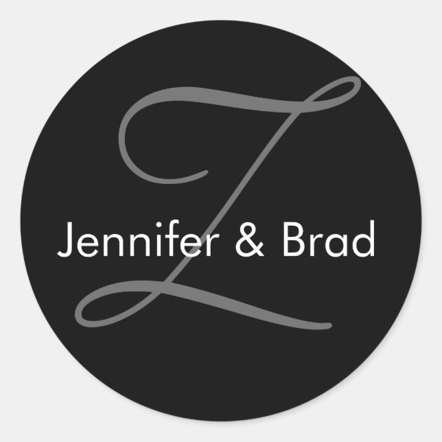 Rond Sticker pour monogramme pour mariée mariage (Devant)