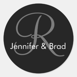 Rond Sticker pour monogramme pour mariée mariage