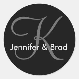 Rond Sticker pour monogramme pour mariée mariage