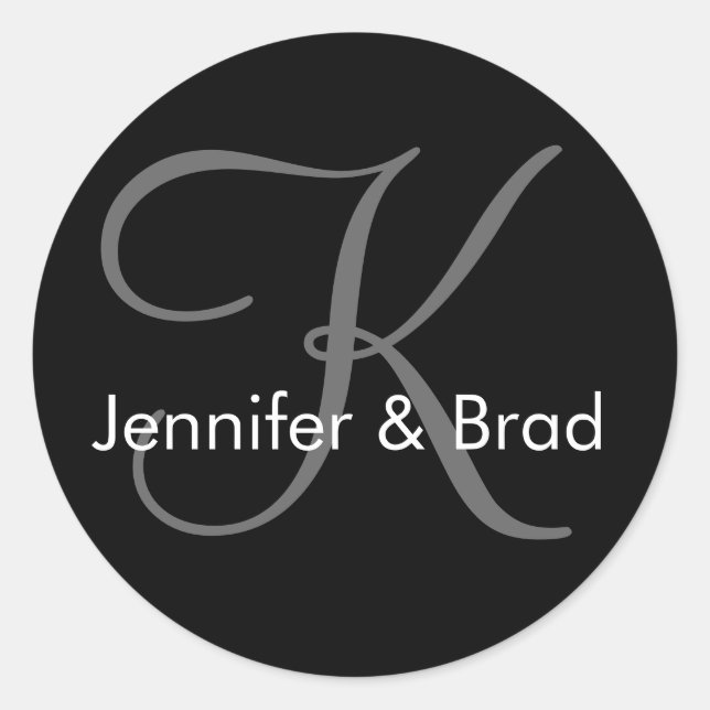 Rond Sticker pour monogramme pour mariée mariage (Devant)