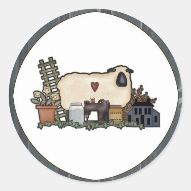 Rond Sticker pour moutons et accessoires de campagne pr (Devant)