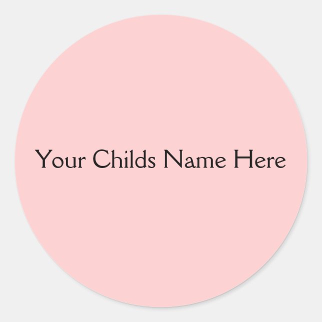 Rond Sticker pour nom d'enfant personnalisé rose (Devant)