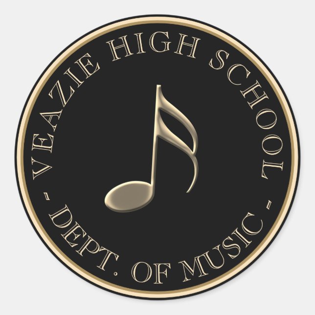 Rond Sticker pour notes de musique pour les écoles et l (Devant)