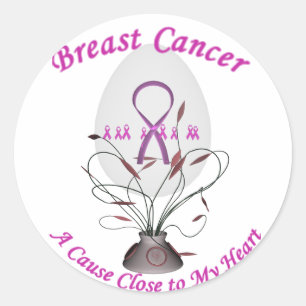 Rond Sticker pour oeufs de sensibilisation au cancer du