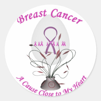 Rond Sticker pour oeufs de sensibilisation au cancer du