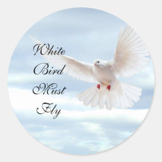 Rond Sticker pour oiseaux blancs