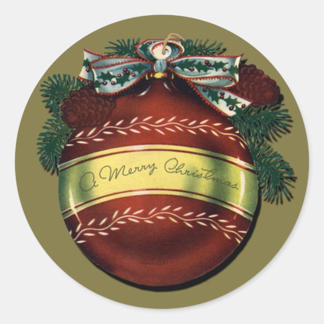 Rond Sticker pour ornement de Noël brillant (Devant)