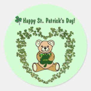 Rond Sticker pour ours de la Saint Patrick