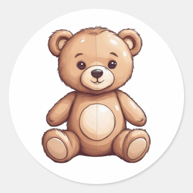 Rond sticker pour ours en peluche mignon (Devant)