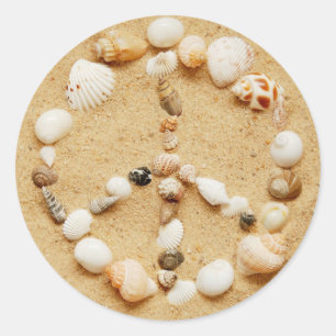 Rond Sticker pour panneau de paix Seashell