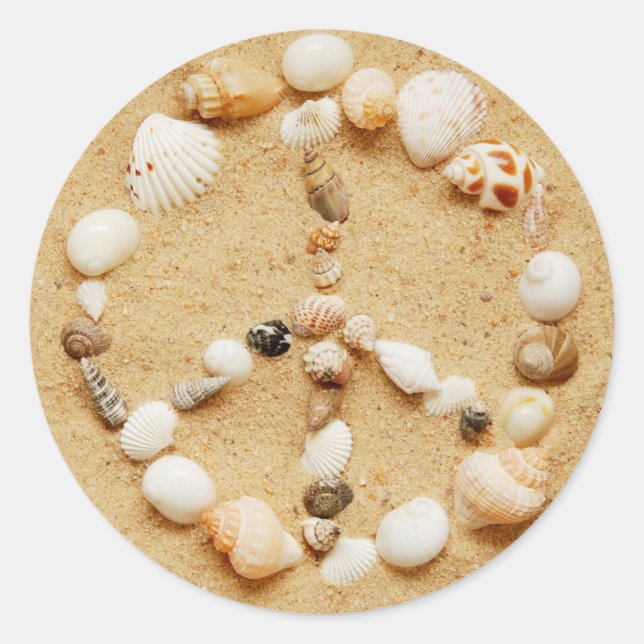 Rond Sticker pour panneau de paix Seashell (Devant)