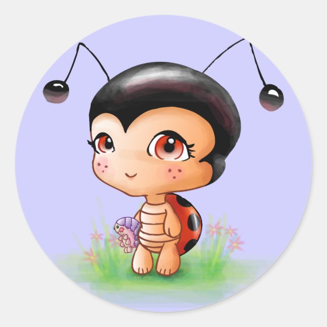 Rond Sticker pour petite fille Ladybug (Devant)