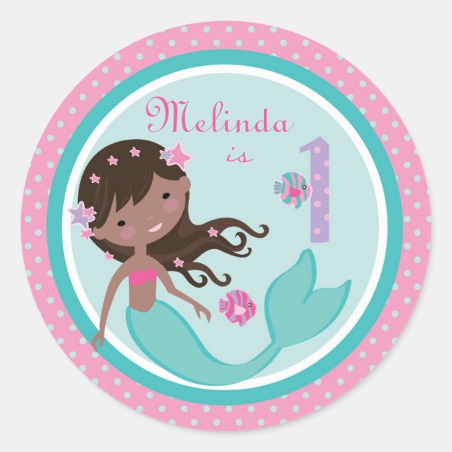 Rond Sticker pour petite sirène AA 1B (Devant)