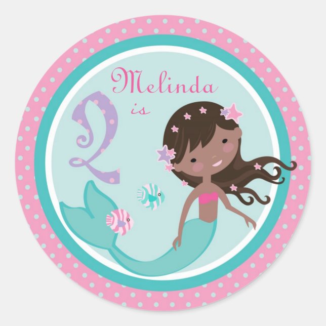 Rond Sticker pour petite sirène AA 2 (Devant)