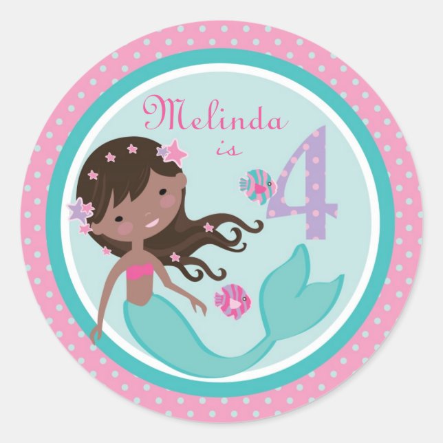 Rond Sticker pour petite sirène AA 4B (Devant)
