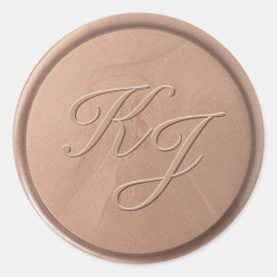 Rond Sticker pour phoque Brown au chocolat des initiaux