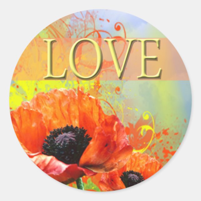 Rond Sticker pour phoque d'amour mariage (Devant)