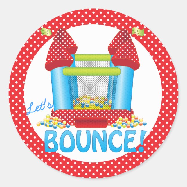 Rond Sticker pour phoque d'anniversaire Big Bounce Hous (Devant)