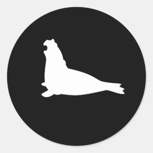 Rond Sticker pour phoque éléphant blanc