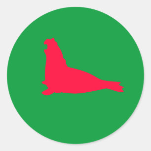 Rond Sticker pour phoque éléphant rouge