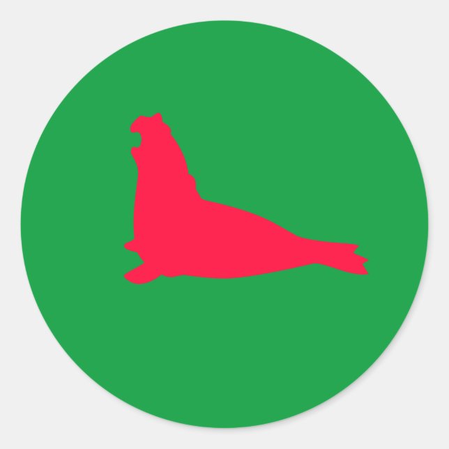 Rond Sticker pour phoque éléphant rouge (Devant)