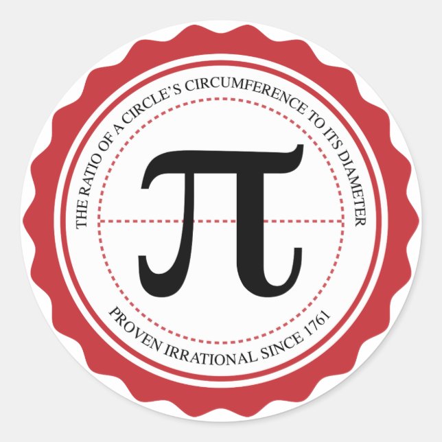 Rond Sticker pour phoque Pi (Devant)