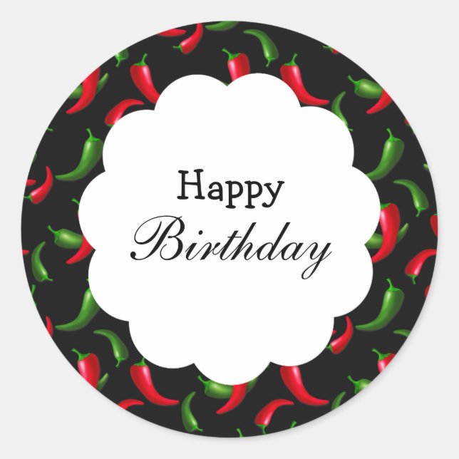 Rond Sticker pour poivron rouge et vert (Devant)