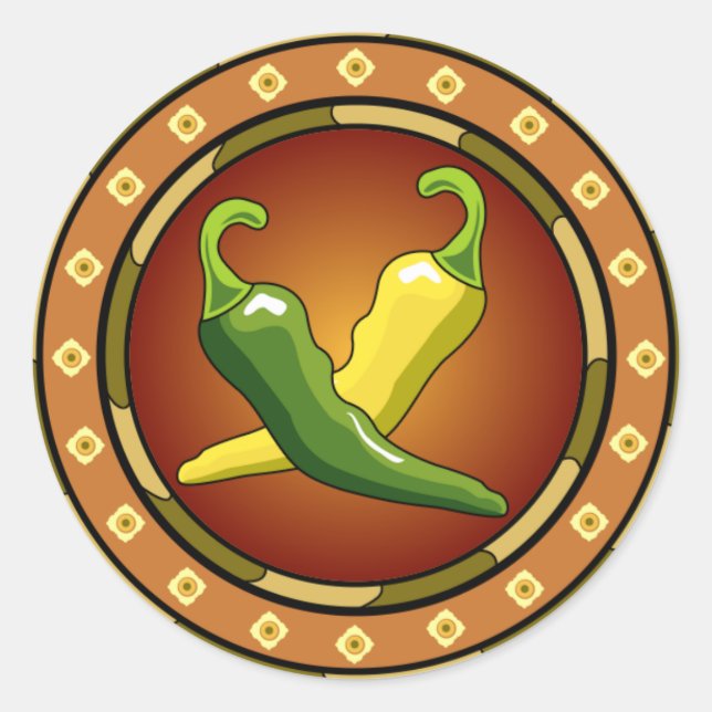 Rond Sticker pour poivrons mexicain (Devant)