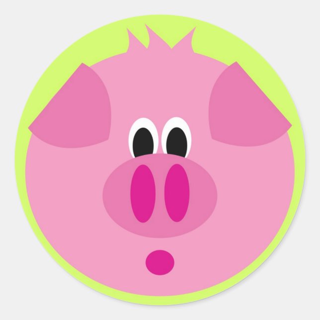 Rond Sticker pour porc mignon (Devant)