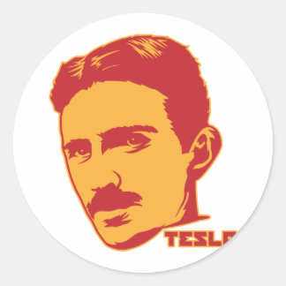 Rond Sticker pour portrait Nikola Tesla