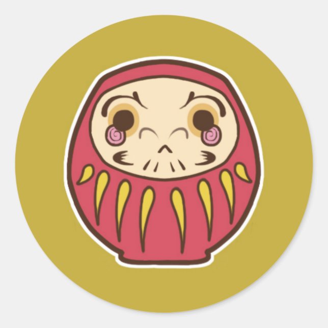 Rond Sticker pour poupée Daruma (Devant)