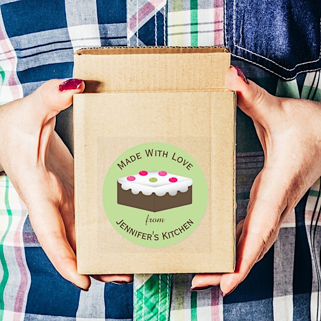 Rond Sticker pour produits cuits sur mesure Brownie (Créateur téléchargé)