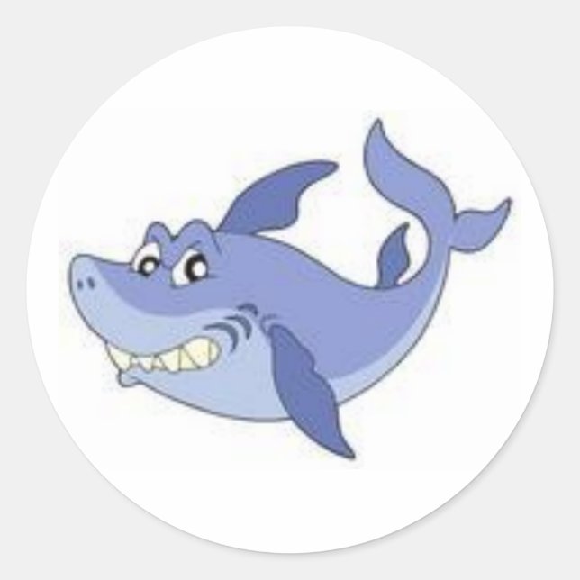 Rond Sticker pour requin caricature (Devant)