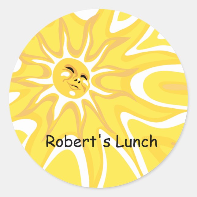 Rond Sticker pour sac à lunch personnalisé Sunshine (Devant)