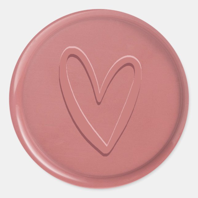 Rond Sticker pour sceau de cire Rose Love Heart Dusty (Devant)