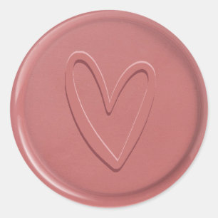 Rond Sticker pour sceau de cire Rose Love Heart Dusty