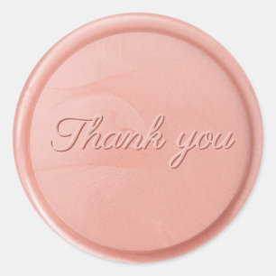 Rond Sticker pour sceau de cire Rose Merci
